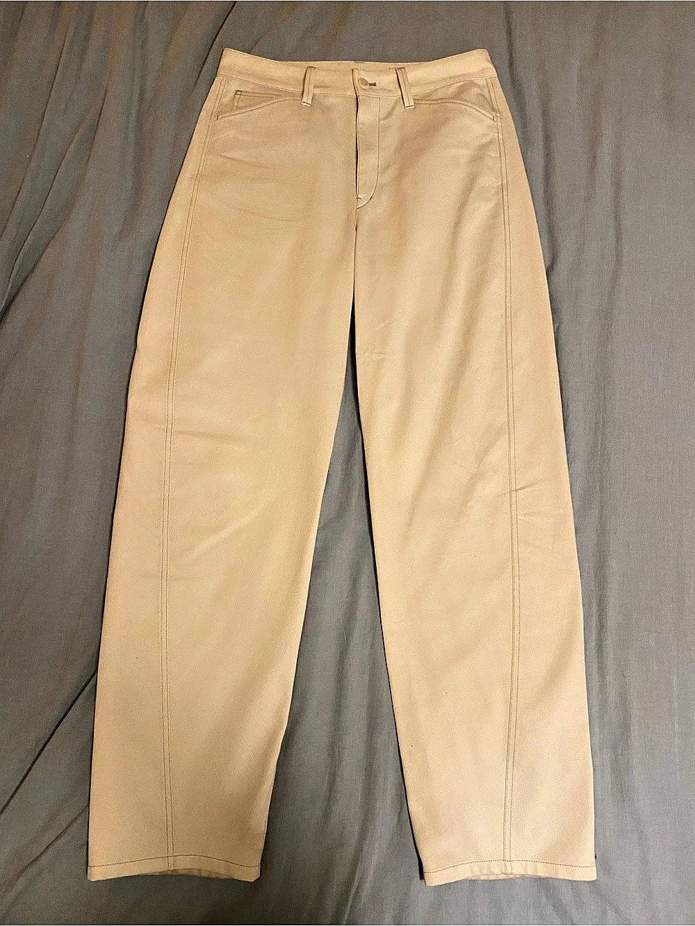LEMAIRE Five Pocket Twisted Pants Cream Size 40